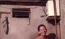 Lucia Beatriz Pealoza having fun and showing her naughty side as she bathes for her man in a home produced pornographic video